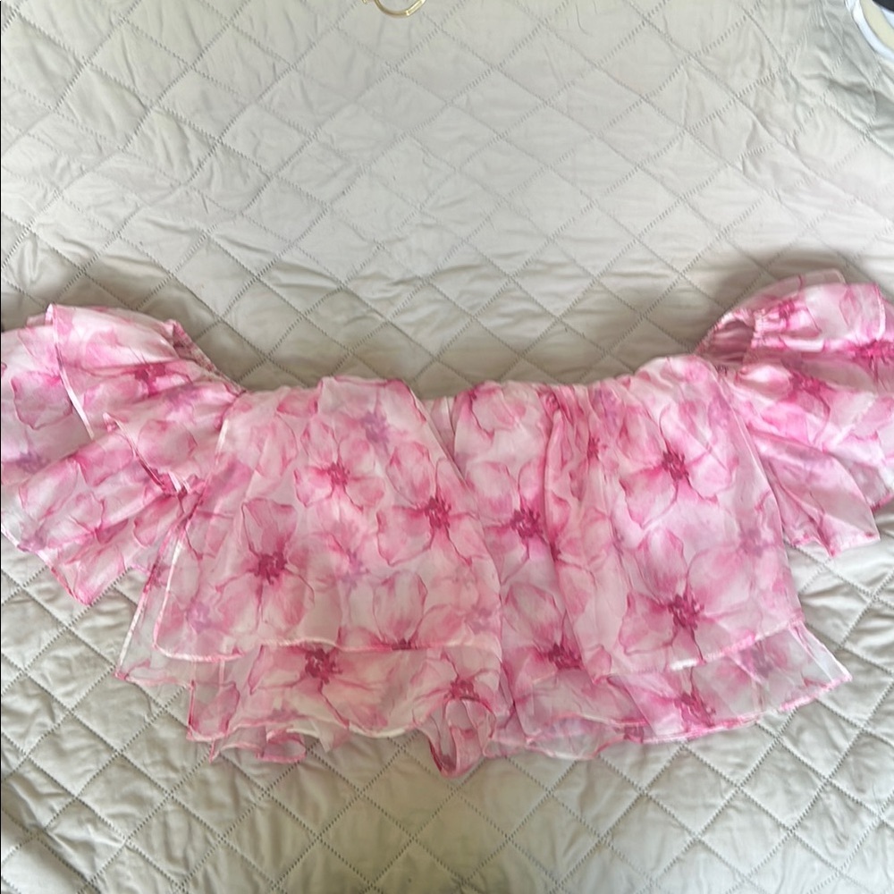 Deedi Off The Shoulder Pink Floral Top